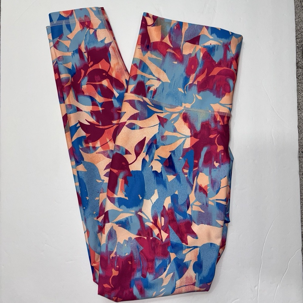 Womens Old Navy Powersoft Active Go Dry Extra High Rise Leggings Floral Sz Large - Picture 3 of 3